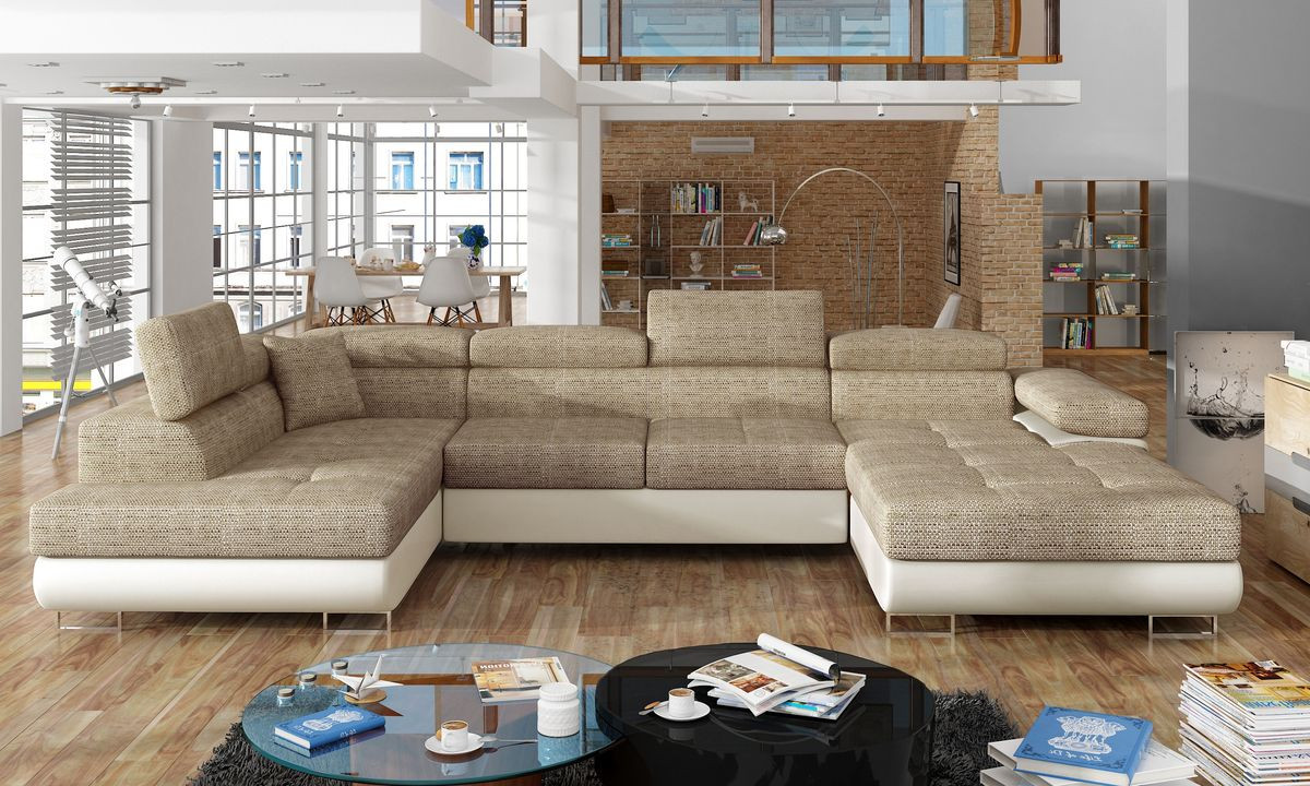 Leeds U shaped sofa bed with storage B03/S33