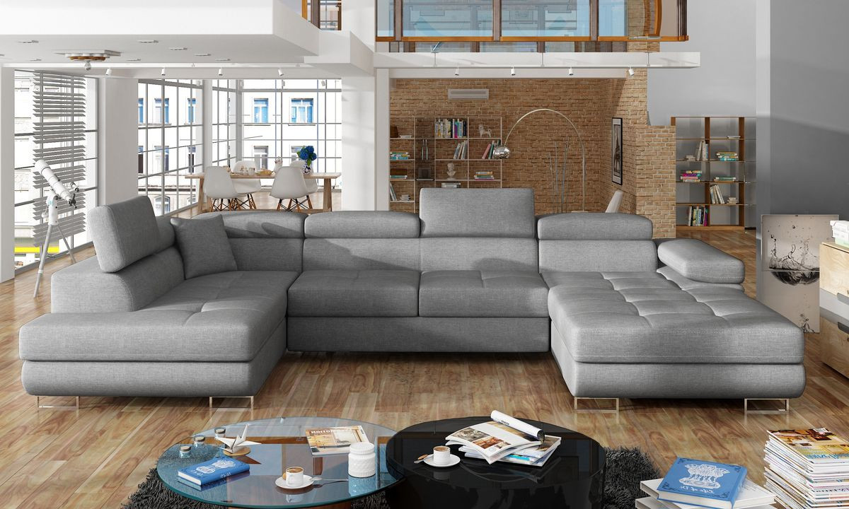 Leeds U shaped sofa bed with storage C01