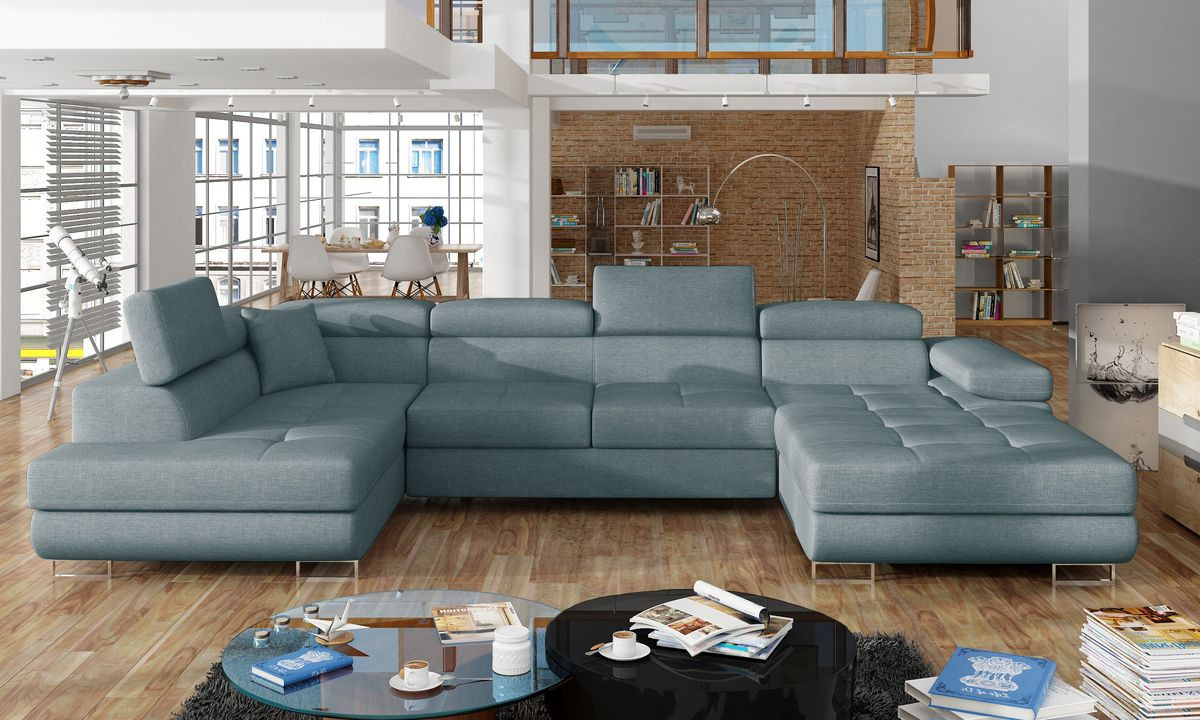 Leeds U shaped sofa bed with storage C03